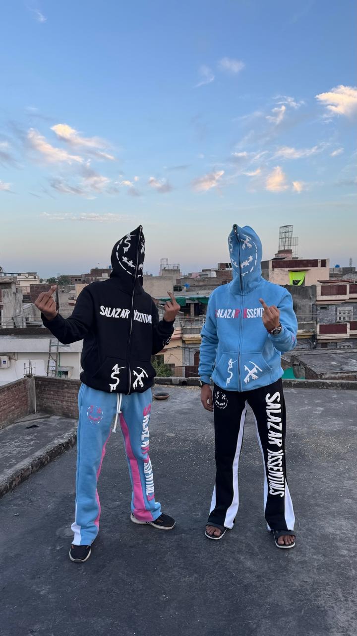 6 Panel Flare Pants With Full Phase Zip Up Hoodie Sweat Suits